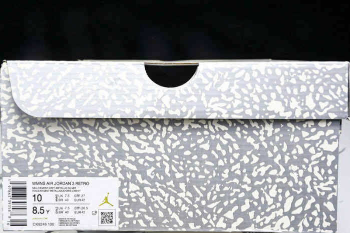 Air Jordan 3 Retro “Sail/Metallic Silver” CK9246-100