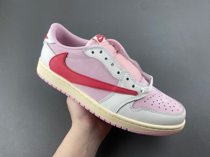 Travis Scott × AJ1 Low "Shy Pink" IQ7604-101